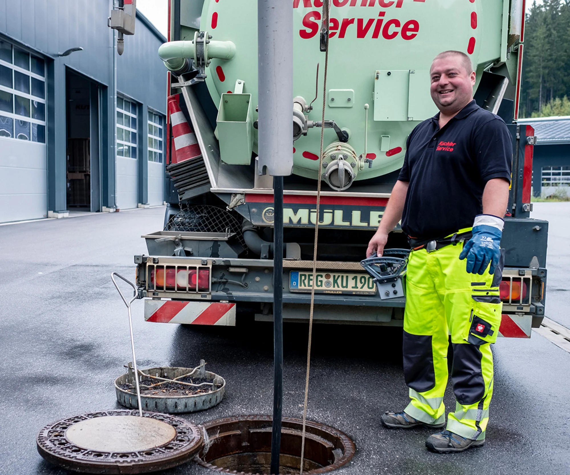 Saugbagger Memmingen im Einsatz